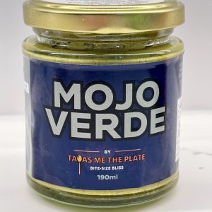 Mojo Verde green sauce jar from Tapas Me The Plate